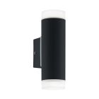 Zwarte moderne up down wandlamp kunststof, Marlies, IP44