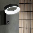 Antraciete moderne buiten wandlamp met bewegingssensor aluminium, Lewis, IP44