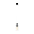 Zwarte moderne hanglamp glas, Jovanni