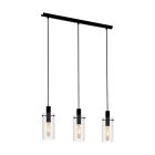 Zwarte moderne hanglamp glas, Jovanni
