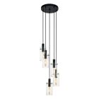 Zwarte moderne hanglamp glas, Jovanni