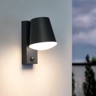 Antraciete moderne buiten wandlamp met bewegingssensor metaal, Aiden, IP44