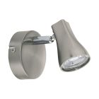 Nikkelen plafondspot Verona, staal, 3w 3000K (warm wit) LED, 1 lamp