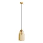 Amberkleurige design hanglamp glas, Fredericus
