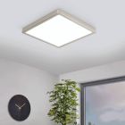 Nikkelen smart plafondlamp kunststof, Geraldo, 19,5W, warm tot koud wit verstelbare LED, IP44