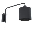 Zwarte moderne wandlamp, Vanita, staal