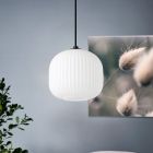 Witte retro hanglamp glas, Elvera