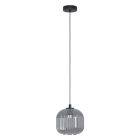 Zwarte retro hanglamp glas, Elvera