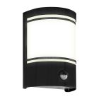 Zwarte moderne buiten wandlamp met bewegingssensor staal, Elyana, IP44