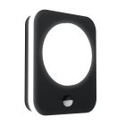 Zwarte moderne buitenlamp met bewegingssensor, Luut, aluminium, met bewegingssensor