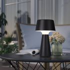 Zwarte buiten tafellamp kunststof, Peterke, 3W, verstelbare lichtkleur, IP44, met touchdimmer