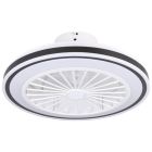 Witte moderne plafondventilator kunststof, Nander, 8,5W, warm tot koud wit verstelbare LED, met afstandsbediening