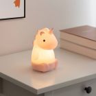 Roze kinderkamer tafellamp kunststof, Unicorn, 5W, RGBW LED