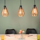 Bruine landelijke hanglamp staal, Yessica