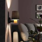Taupe landelijke wandlamp stof, Teodora