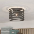 Zwarte industriële plafondlamp aluminium, Tein