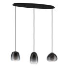 Zwarte design hanglamp glas, Yolanda
