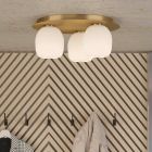 Witte design plafondlamp glas, Jeannine