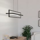 Zwarte moderne hanglamp aluminium, Lianne, 34W, warm tot koud wit verstelbare LED, 3-staps dimbaar