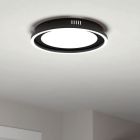 Zwarte moderne plafondlamp aluminium, Thijn, 11,5W, warm tot koud wit verstelbare LED, 3-staps dimbaar