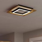 Houten design plafonnière aluminium, Kyllian, 5,4W, warm tot koud wit verstelbare LED, 3-staps dimbaar