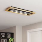 Houten design plafonnière aluminium, Kyllian, 9W, warm tot koud wit verstelbare LED, 3-staps dimbaar