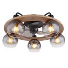 Landelijke plafondventilator hout, Jouke, met afstandsbediening