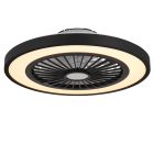 Zwarte moderne plafondventilator kunststof, Komal, 45W, warm tot koud wit verstelbare LED, met afstandsbediening