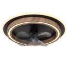 Bruine moderne plafondventilator kunststof, Lamine, 32W, warm tot koud wit verstelbare LED, met afstandsbediening