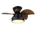 Nikkelen design plafondventilator metaal, Mahmut, 22W, white switch LED, met afstandsbediening