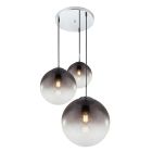 Design eettafel hanglamp Novia, chroom, glas