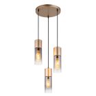 Bruine design eettafel hanglamp metaal, Xena