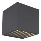 Antraciete moderne up down wandlamp aluminium, Moesha, 6W, 3000K LED, IP54