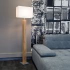 Landelijke vloerlamp hout, Giomar