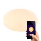 Ronde smart plafondlamp Helena, wit, aluminium, warm tot koud wit verstelbare LED