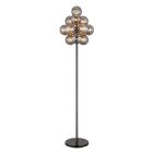 Retro vloerlamp rookglas, Ozan, met schakelaar