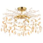 Amberkleurige design plafondlamp glas, Derck