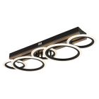 Zwarte design plafondlamp metaal, Benedicte, 34W, white switch LED