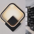 Zwarte wandlamp Clay, aluminium, vierkant, 12w, 2700K LED