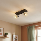 Grijze plafondspot Emado, metaal, industrieel, 2L