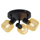 Gele plafondspot Emado, metaal, industrieel, 3L