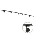 3M zwart 1-fase railverlichting systeem + 5 Alco railspots