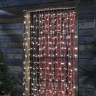 Kerst gordijnverlichting, 2 x 1 meter, warm wit, IP44, incl. 5 functie controller