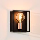 Moderne wandlamp Arthur, Zwart en Koper