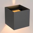 Grijze wandlamp Xio, Aluminium