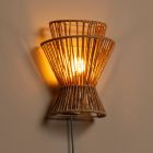 Rotan wandlamp bruin, Tasman, met schakelaar