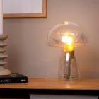 Transparante tafellamp modern, Fungo, met schakelaar