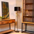 Zwarte vloerlamp Extravaganza Chimp, metaal