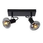 Zwarte moderne plafondspot, Madee, glas