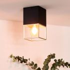 Zwarte plafonniere Rixt, metaal